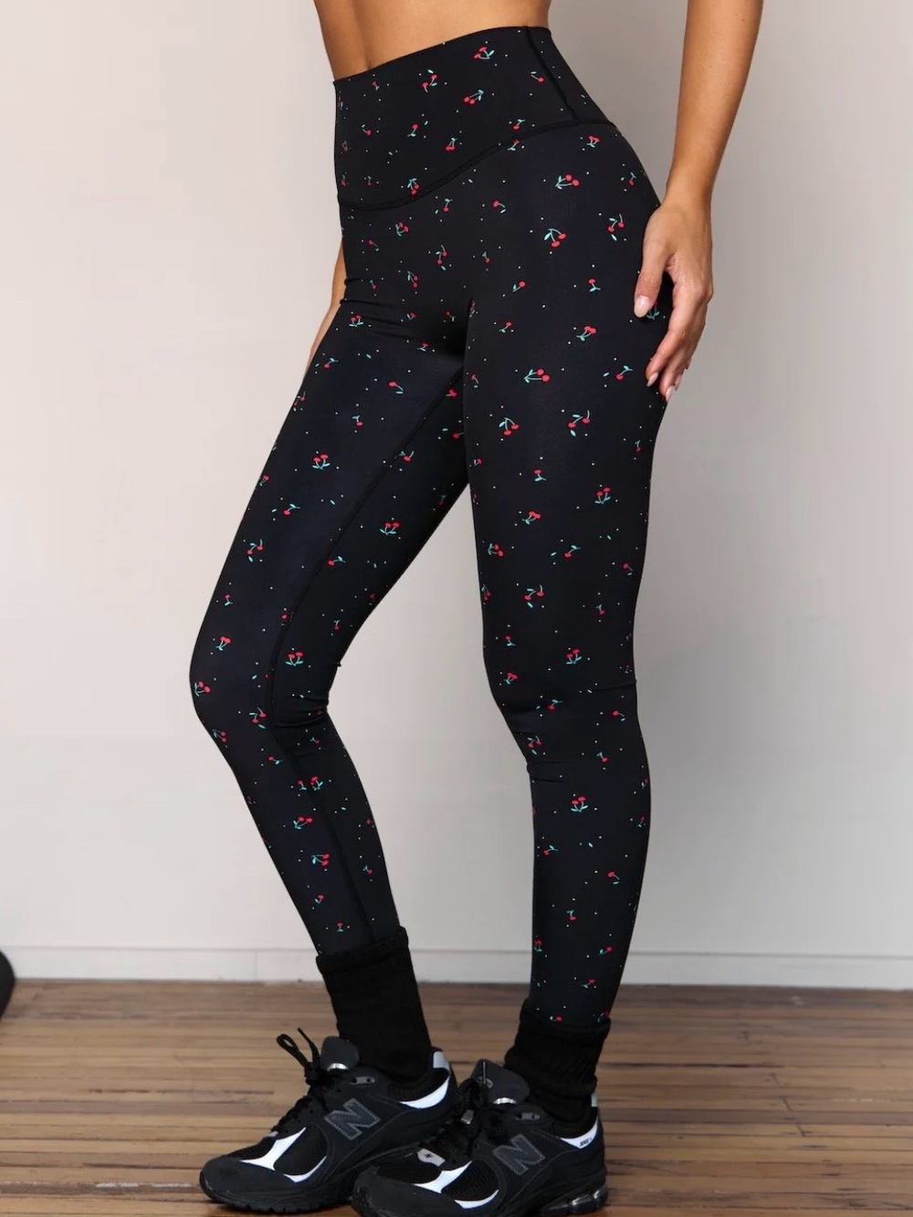 Astoria Activewear High-Waist Black Floral Print Leggings